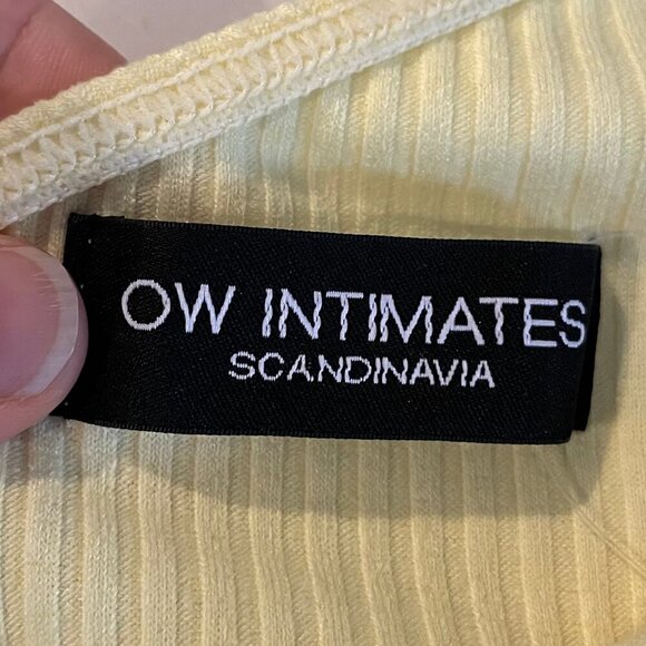 OW Intimates Scandinavia Twiga 1 Shoulder Ribbed Poly Bodysuit Pale Yellow Sz 2 - Picture 9 of 12